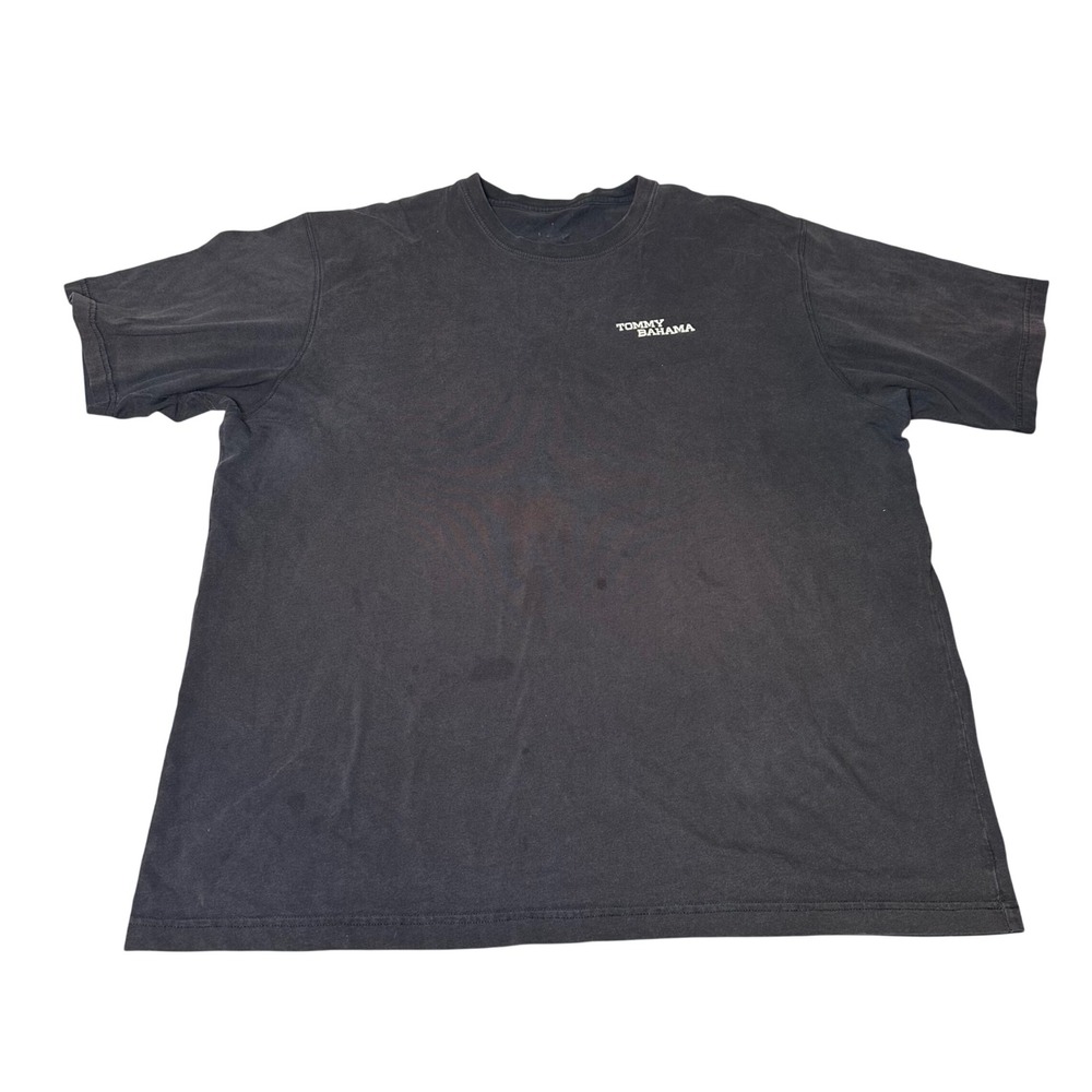 Tommy Bahama Mens Lounge Chair Quarterback Graphic T-Shirt Faded Black XL